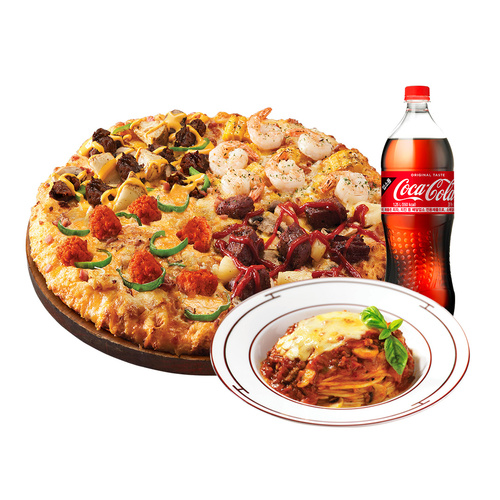[도미노피자] 블록버스터 4 피자 L + 뉴치볼 + 콜라1.25L