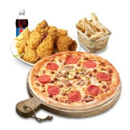 [피자나라치킨공주]피치세트L(콤비네이션피자L+후라이드치킨(뼈))+리얼웨지콘스프+콜라1.25L