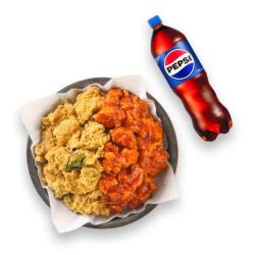 [멕시카나치킨]순살후라이드반양념반+콜라1.25L