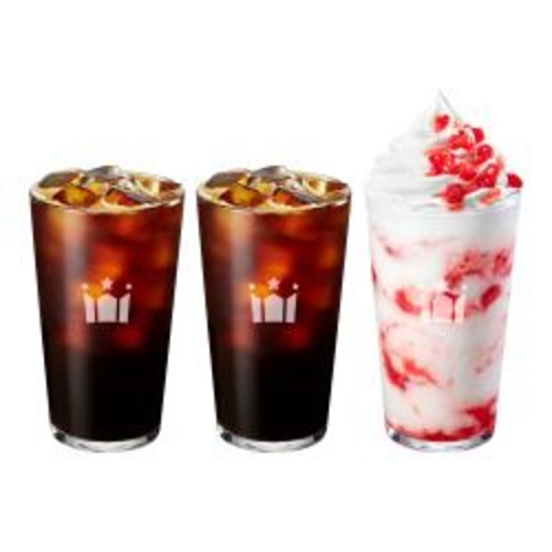 [할리스]팀플 1시간 컷 (아메리카노 R 2잔 + 딸기 치즈케익 할리치노 R)