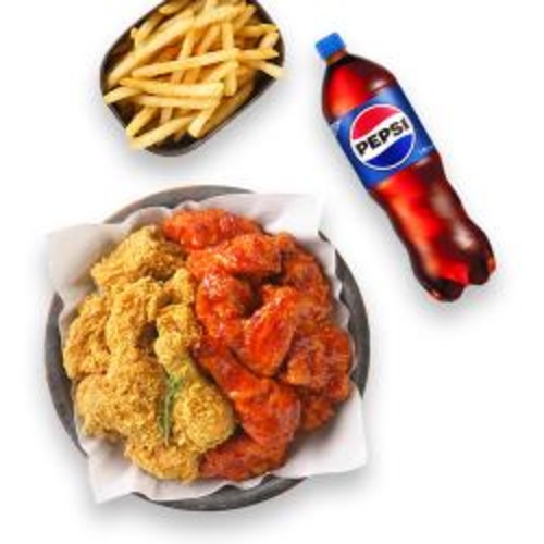 [멕시카나치킨]후라이드반양념반+멕시감자+콜라1.25L