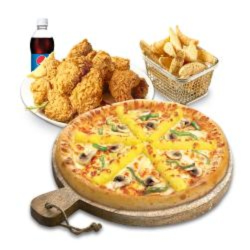 [피자나라치킨공주]고구마피치세트L(고구마피자L+후라이드치킨(뼈))+리얼웨지버터갈릭+콜라1.25L