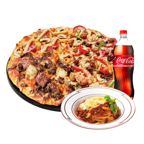[도미노피자] 베스트콰트로 피자L + 뉴치볼 + 콜라1.25L