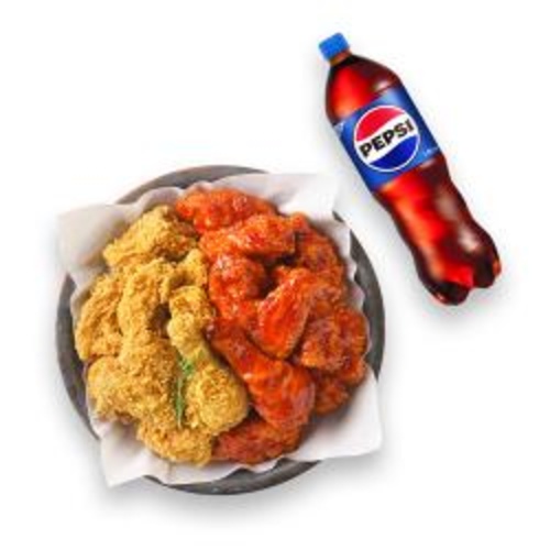[멕시카나치킨]후라이드반양념반+콜라1.25L