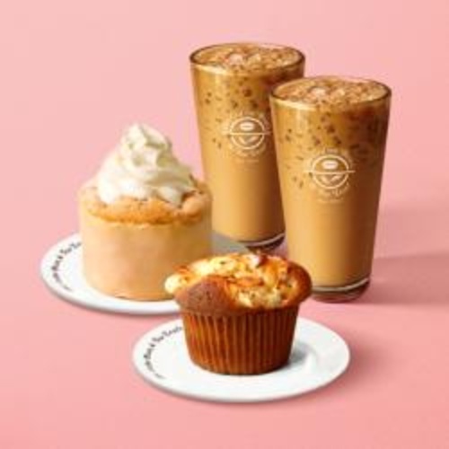 [커피빈]바닐라라떼 (S) 2 + 생크림 카스텔라 + 크림치즈머핀
